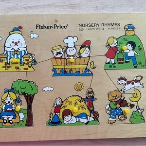 Vintage Fisher-Price Nursery Rhymes Wooden Puzzle 510